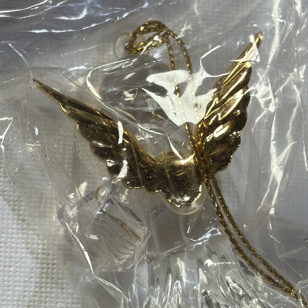 Clear Angel Ornament Set of Three Vintage Clear Angel Ornaments VTG NEW ROMAN